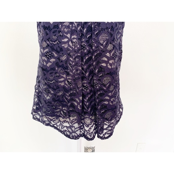 New York & Co Blue Silver Sleeveless Top Size Medium - Picture 4 of 7